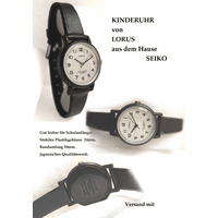Lorus schwarze Kinderuhr deutliche Uhr zum Lesenlernen gut geeignet Schulanfang