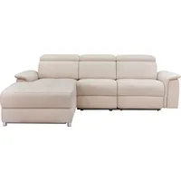 Places of Style Ecksofa »Pareli, L-Form, 259cm,m. Recamiere, Echtleder, Kunstleder, Webstoff«, man. o. elektr. Relaxfunktion, USB/Kopfteilverstellg u. LED