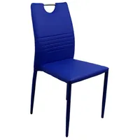 Blaue Kunstlederstühle stapelbar Griff in der Rückenlehne (4er Set)