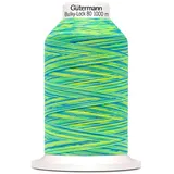 Gütermann "Das hüpfende Komma Gütermann Bulky-Lock Multicolour Bauschgarn No.80 Lime-blau 1000m"