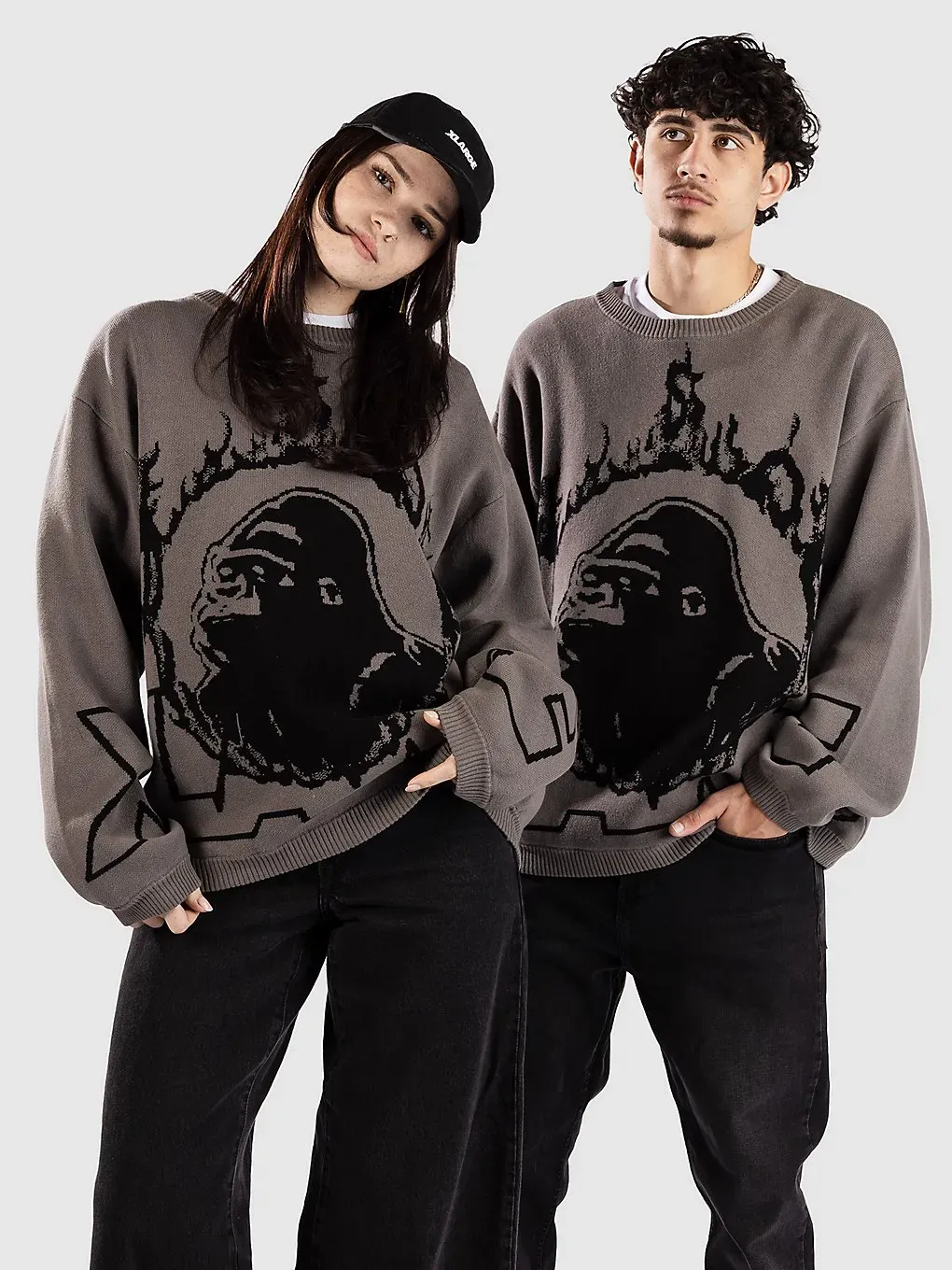 XLARGE Ring Of Fire Knit Strickpullover charcoal Gr. XL