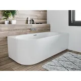 RIHO Desire Corner Eck-Badewanne, Version links, seidenmatt weiß, 184x84x60cm, 230 Liter, B088, Ausführung: Sparkle Mood