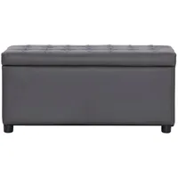 vidaXL Ottoman mit Stauraum 87,5 cm Grau Kunstleder