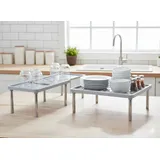 Teleskopregal Flexible ausziehbar 2er-Set Ideal Küche Bad Weltbild Grau