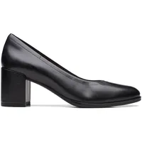 CLARKS Freva55 Court High Heels Black Leather 41