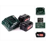 Metabo Basis Set 2x Li-Power Akkupack 18 V 4,0 Ah CAS Li-Ion Akku ( 2x 625591000 ) + Ladegerät ASC 55 ( 627044000 )