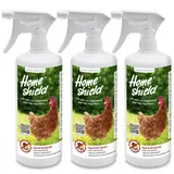 Home Shield Instant White Easy Milbenspray 3x 1 Liter - Anti Milben Mittel für Hühner gegen Rote Vogelmilbe im Hühnerstall - 3x 1L Sprühflasche