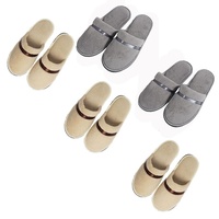 Tianmao 5 Paar Slipper Hotelslipper Frottierslipper Hausschuhe mit Geschlossenen Zehen Universalgröße 28.5*11cm Korallenvlies Gästepantoffeln, 3 Beige 2 Grau, Einheitsgröße - Einheitsgröße