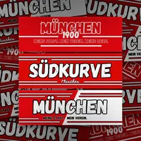 300x München Sticker/Aufkleber Mix/Südkurve, 1900, Mein Verein/Fußball Fanartikel/PVC/wetterfest