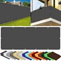 Balkon Sichtschutz 90 x 180 cm Uv-Schutz, Windschutz Balkonumspannung mit Ösen mit Ösen Kabelbinder Und Kordel Sichtschutz für Balkon Terrasse, Dunkelgrau