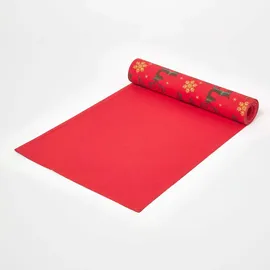 Homescapes TISCHLÄUFER Weihnachten – Rentier rot, 35 X 250 cm, 100% Baumwolle