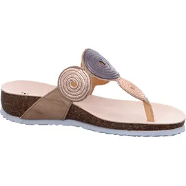 THINK! Damen JULIA chromfrei gegerbte nachhaltige Pantolette, LINEN/KOMBI 4010