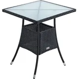 Estexo Polyrattan Beistelltisch 57 x 57 x 72 cm Schwarz