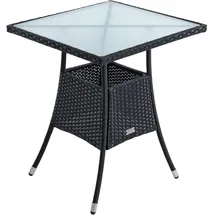 Estexo Polyrattan Beistelltisch 57 x 57 x 72 cm Schwarz