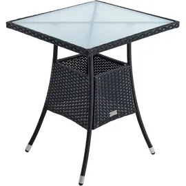 Estexo Polyrattan Beistelltisch 57 x 57 x 72 cm Schwarz