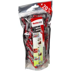 fischer DuoPower, Dübel, Mauerziegel, Beton, Schaumbeton, Gipsfaserplatten, Gips
