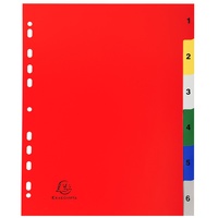 Exacompta Kunststoff-Register 1-6 A4 MAXI mehrfarbig, Exacompta 24.5x29.7 cm