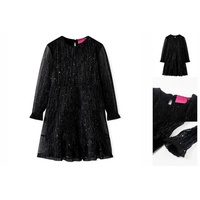 vidaXL A-Linien-Kleid Kinderkleid mit Langen Ärmeln Schwarz 140 schwarz