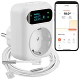 Revolt WLAN-Steckdosen-Thermostat für Heiz- & Klimageräte, App, 2 Sensoren