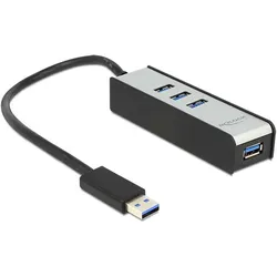 Delock USB-Hub [3.0, 4-Port, Aluline, Plug&Play]