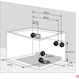 SeniorBad Seniorendusche und Sitzwanne Kombination Wanne mit Tür S02D-TH-A-R 78x100x205cm - Weiß