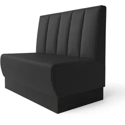 MEYER | Gastrobank mit Sockel | B:H 120 x 103 cm | Schwarz | Gestreift mit Doppelnaht | Leder