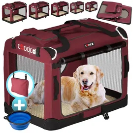 CADOCA Hundebox XXL 90 x 60 x 66 cm Dunkelrot