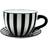 Dekohelden24 Pflanztasse 34 x 28 x 16 cm Schwarz/Weiß