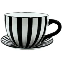 Dekohelden24 Pflanztasse 34 x 28 x 16 cm Schwarz/Weiß