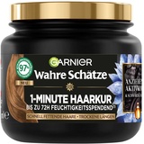 Garnier Wahre Schätze Ausgleichende Charcoal Haarmaske, Haarkur für Schnell Fettende Kopfhaut und Trockene Haarlängen, Aktivkohle und Schwarzkümmelöl, 340 ml (1er Pack)
