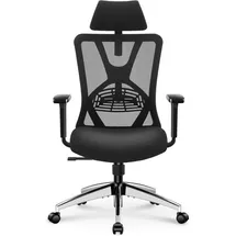 luxuskollektion Ergonomischer Bürostuhl Kopfstütze Schwarz