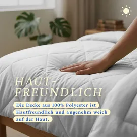 bc-agentur Bestlivings Bettdecke Hellgrau, leichtes Steppbett, Mikrofaser, atmungsaktiv, ohne Bettbezug nutzbar, Wärmeklasse 2, auch ideal für Reisen, Camping - Hellgrau