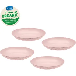 Suppenteller KOZIOL "CLUB PLATE", rosa, B:22cm H:3,5cm L:22cm, Kunststoff, Speiseteller, 100% recycelbar,CO2 neutrale Produktion, Kunststoff, Ø 22 cm