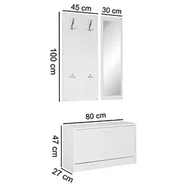 Wohnling Wandgarderobe Jana Weiß