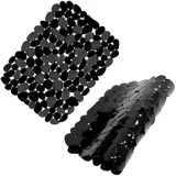 2 Stück PVC Schwarz Spülbeckenmatte 40*30cm,Zuschneidbar Spülbeckeneinlage für Küche und Bad,Spritzschutzfür Küchenspülenboden, Spülbeckenschutz,Wasserhahnmatte,Spülmatte,Drainagematte,Schutzmatte