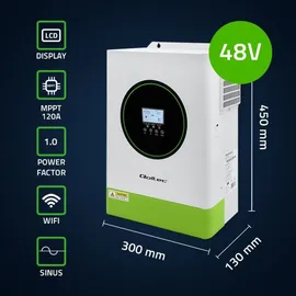 Qoltec Hybrid-Solarwechselrichter Off-Grid 6200W