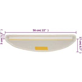 vidaXL Stufenmatten 15 Stk. Weiß 56x17x3 cm