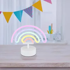 GLOBO Tischleuchte Neonleuchte Regenbogen Deko Spielzimmerlampe Batterie LED H 19,5 cm