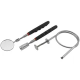 ChiliTec Teleskop-Magnethalterset 3-in-1 LED Spiegel, Magnet 20-80cm, flexibl.Greifer (23071)