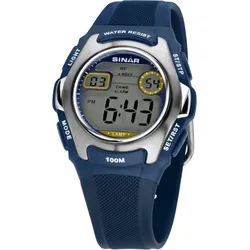 Chronograph SINAR, blau, Armbanduhren, Damen, Armbanduhr,Quarzuhr, Digitaluhr,Herrenuhr, Damenuhr,bis 10bar wasserd.