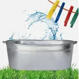 orbitrex.eu Generisch Badewanne Verzinkte Zinkwanne Ovale Pflanzgefäße Blumentopf Garten 75 Liter