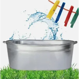 orbitrex.eu Generisch Badewanne Verzinkte Zinkwanne Ovale Pflanzgefäße Blumentopf Garten 75 Liter