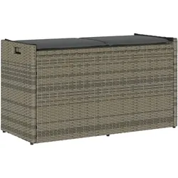 vidaXL Outdoor-Sitzbank mit Stauraum und Kissen Grau 100 cm
