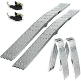 Baumarktplus TRUTZHOLM 2 x Auffahrrampe klappbar 226 cm Traglast 1360 kg Alu grau Motorradrampen Verladerampen