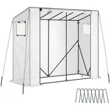 Tectake Foliengewächshaus Stahl Weiß 0,10 mm 1,54 m2