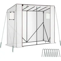 Tectake Foliengewächshaus Stahl Weiß 0,10 mm 1,54 m2
