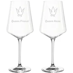 Gravur Weißweinglas Puccini 560 ml - Krone-Motiv 2er Set