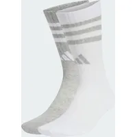 Adidas Cushioned Sportswear 3-Streifen Glam Crew 2er Pack White