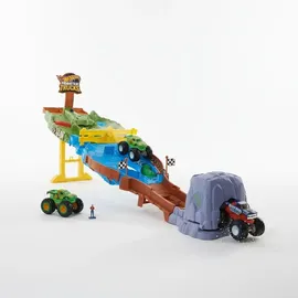Mattel HJG32 - Hot Wheels Monster Trucks Rennstrecke mit 2 Fahrzeugen