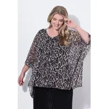 MIAMODA Druckbluse grau / schwarz / weiß XL-XXL